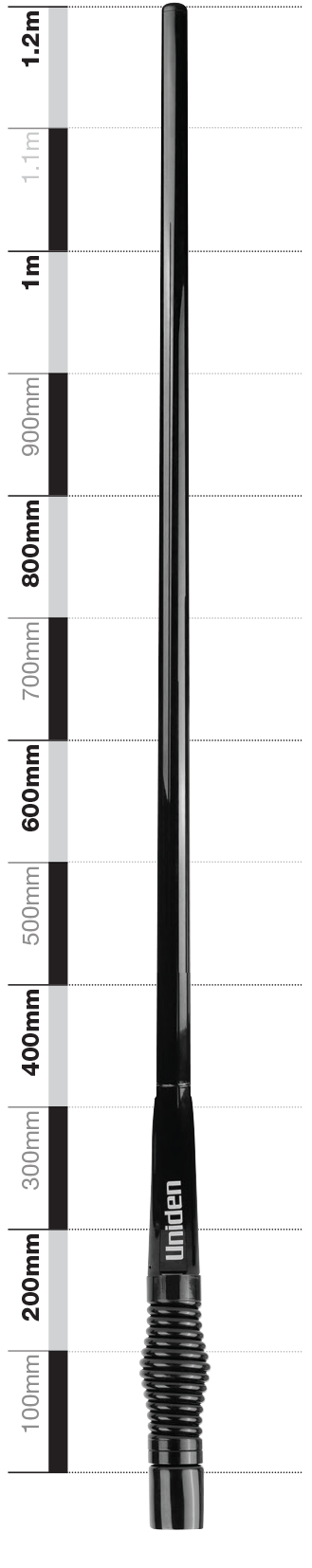 Uniden ATX970 BLACK 6.6dBi UHF CB Antenna