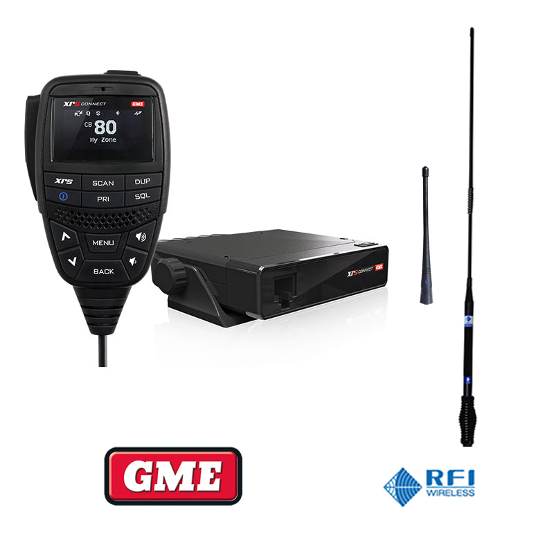 GME XRS-330C UHF CB Radio + RFI CD963 Twin Antenna Kit