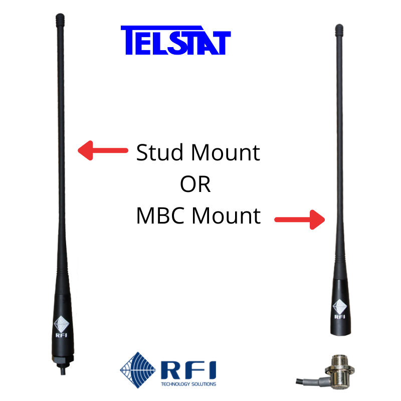 RFI CD34 4dBi UHF CB Flexible Rugged Antenna - Stud or MBC Mount