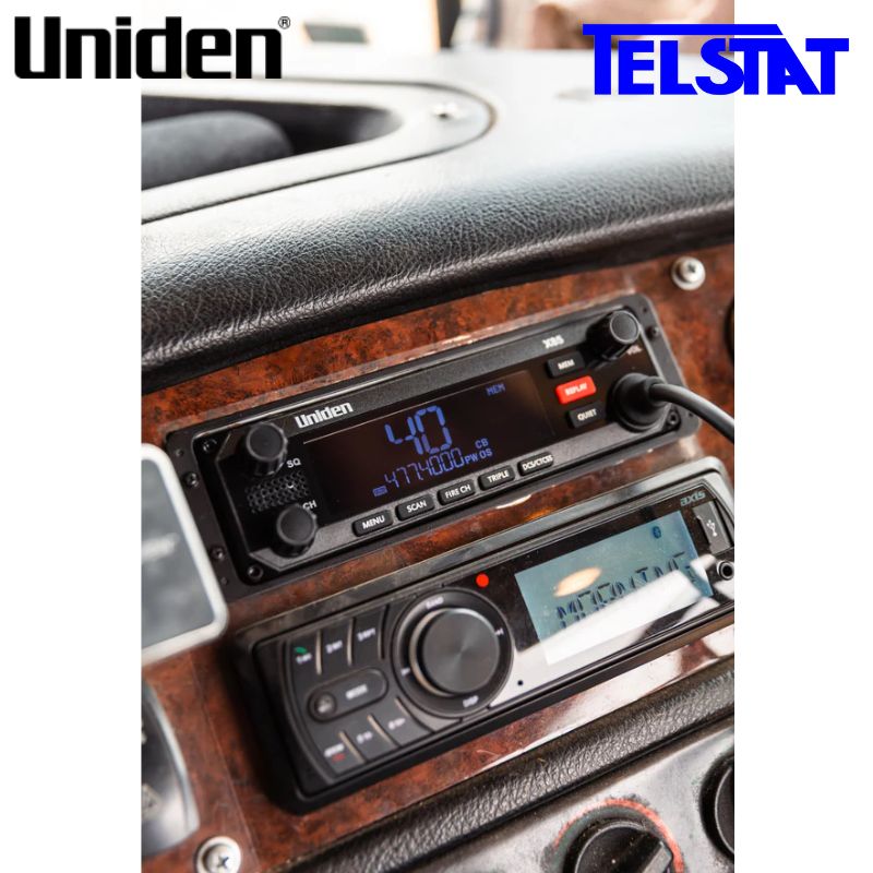 Uniden X85 DIN SizeUHF + AT-880BK Twin Antenna Kit