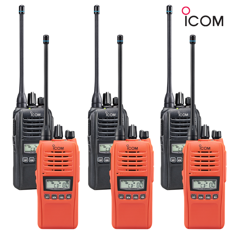 6-Pack ICOM IC-41Pro 5Watt Handheld UHF CB Radios
