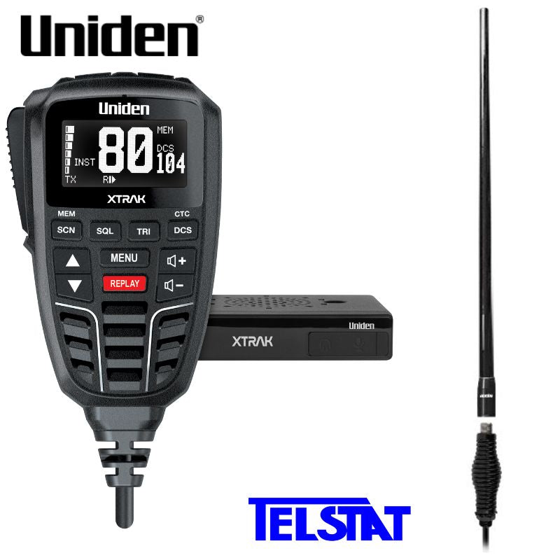 Uniden XTrak 80 UHF CB Radio + 7.0dB Antenna – Telstat Communications