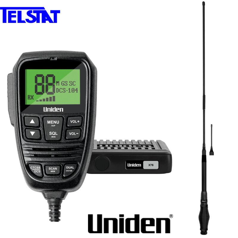 Uniden X76 5 watt UHF CB Radio with Rugged HD 3dBi/6dBi Antenna Options